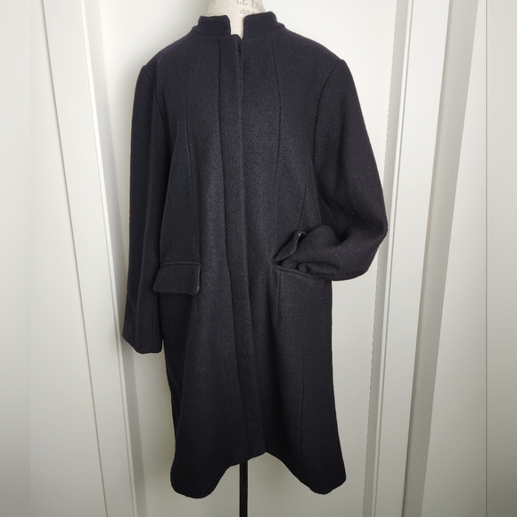 Blue Sky Tailored Wool Overcoat Plus Size - Picture 1 of 16